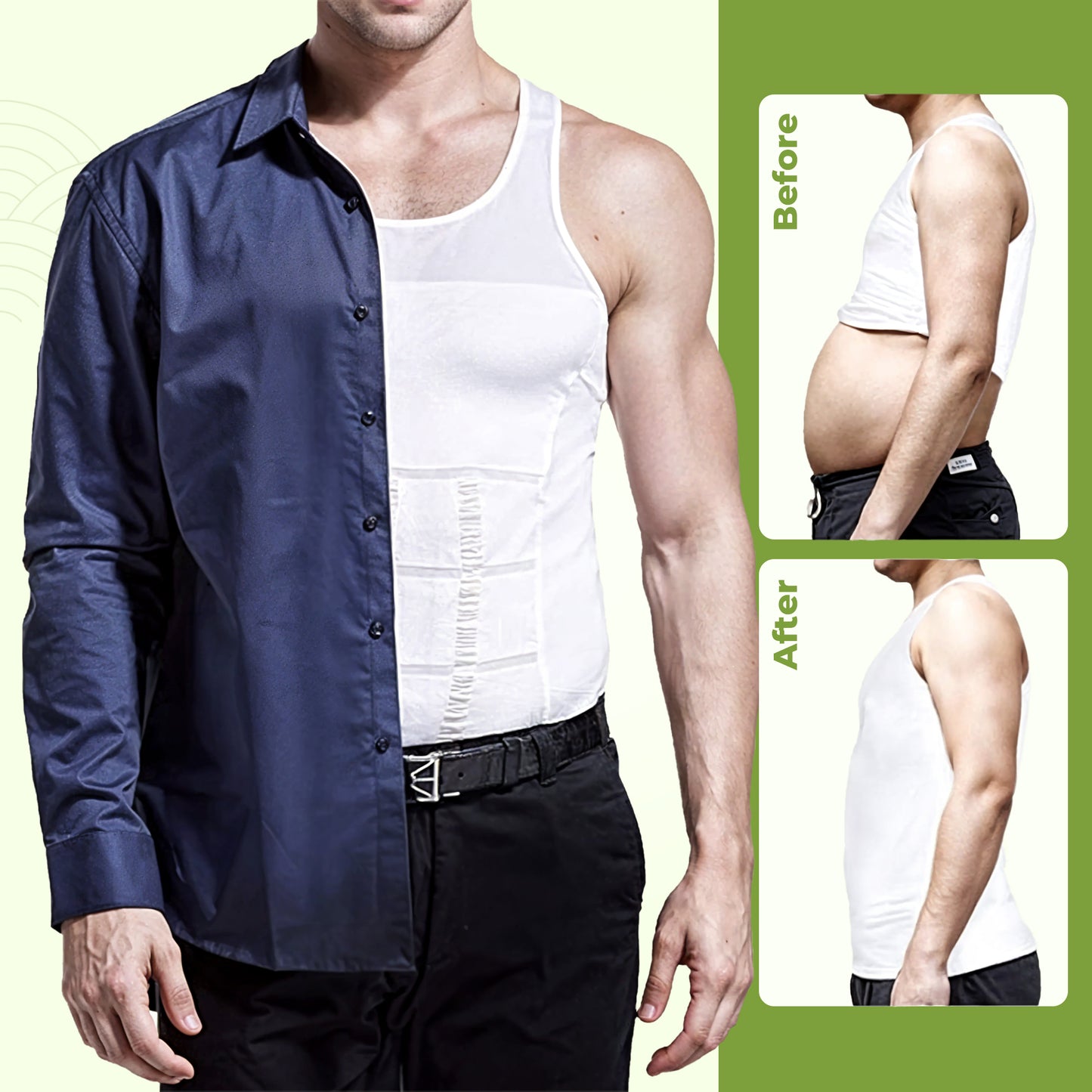 Men's Slimming Compression Undershirt – Body Shaper for a Toned Look & Better Posture