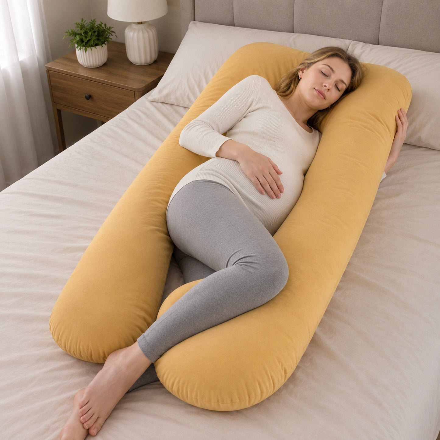 Pregnancy Pillow for Breastfeeding, Sleeping & Support for Back, Hips, Legs, Belly