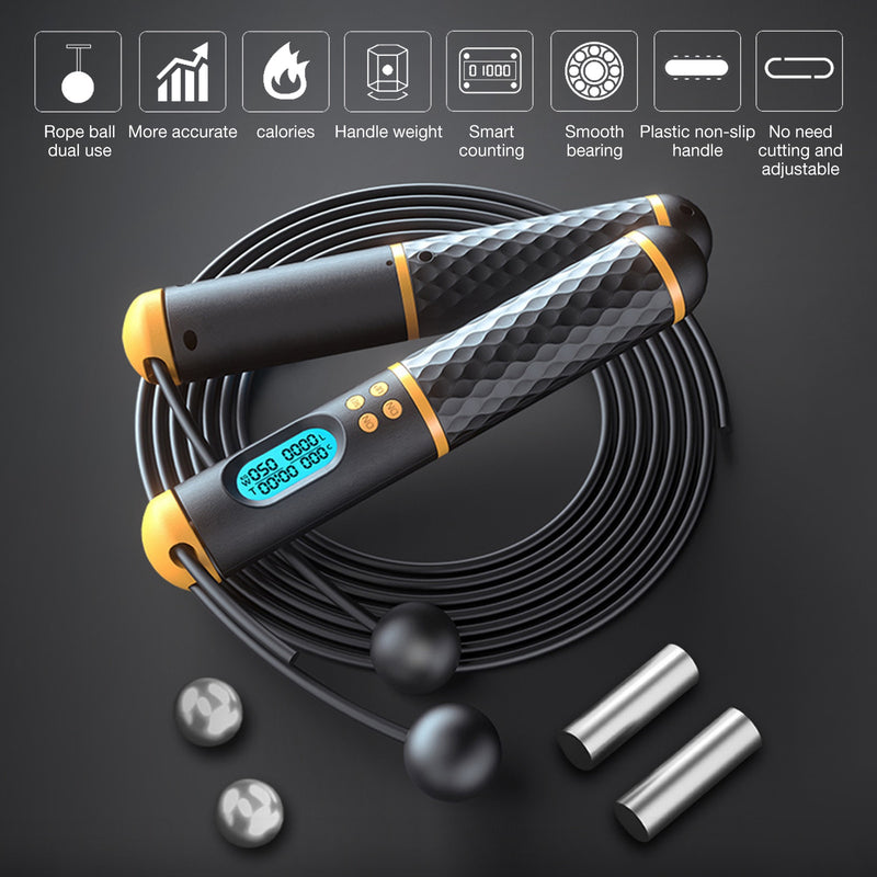 Jump Shape Rope - Adjustable Digital Counting Jump Rope and Vibration Reminder for Fitness, Exercise, Workout, Gym