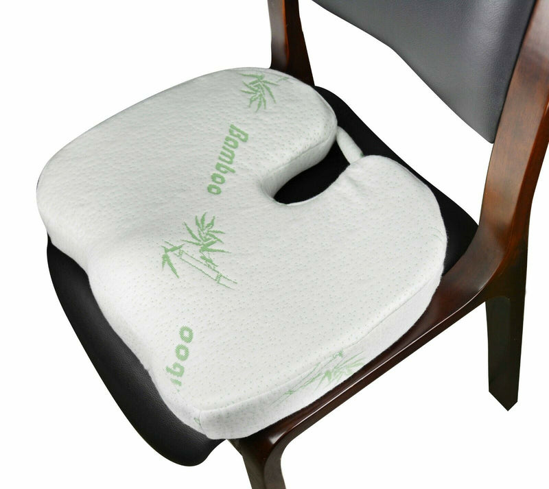 Back & Seat Cushion - Lower Back Cushion Support for Office Chair, Home, Car & Memory Foam Pillow Washable Cover