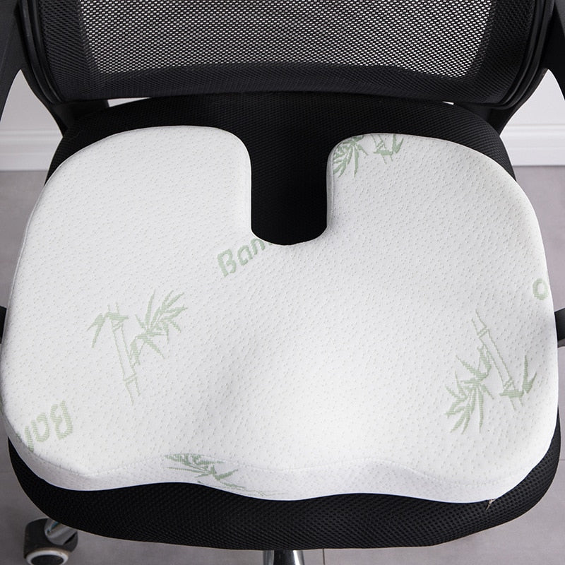 Back & Seat Cushion - Lower Back Cushion Support for Office Chair, Home, Car & Memory Foam Pillow Washable Cover