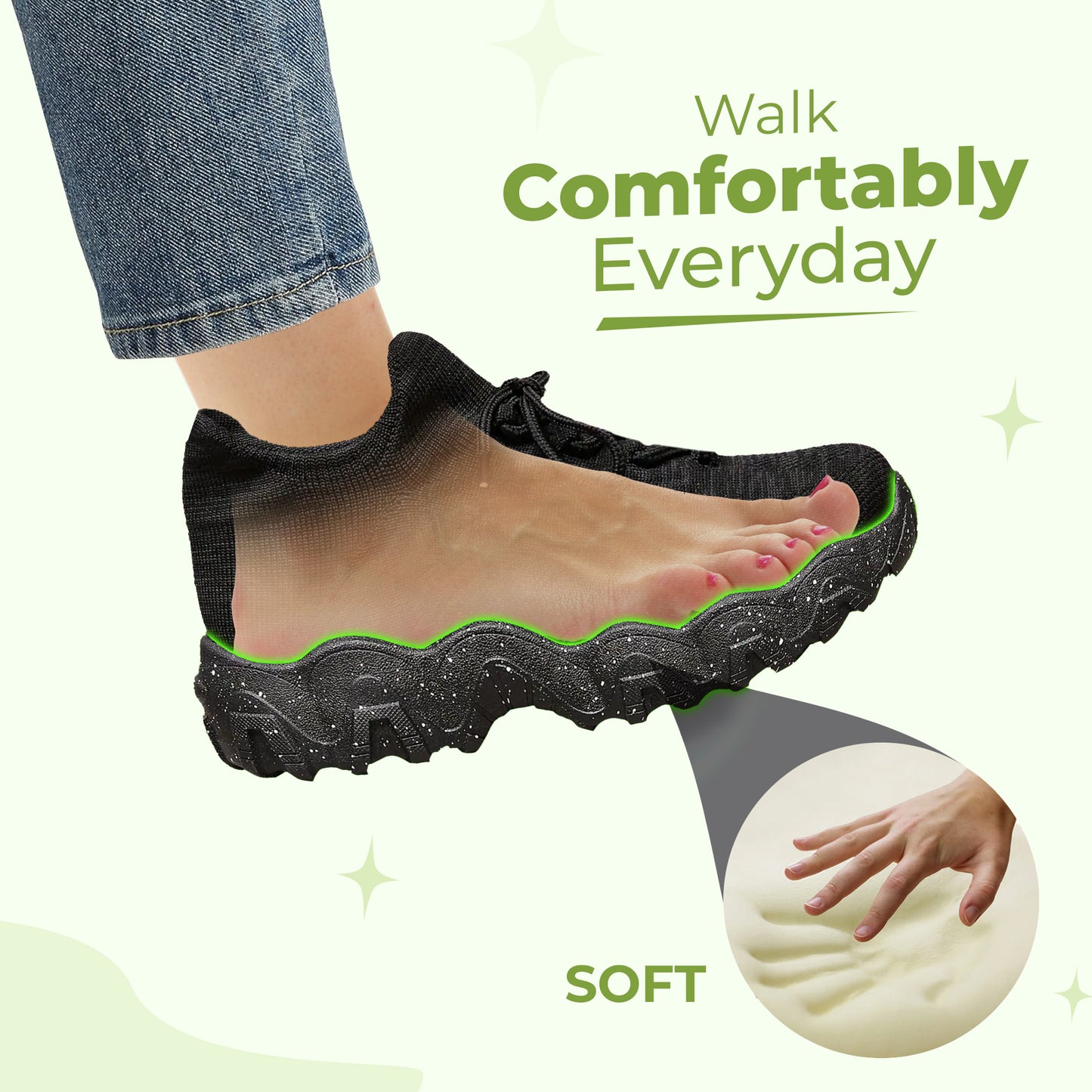 Women All-Day Comfort Stretch Shoes - Cozy Fit & Feather Soft Design