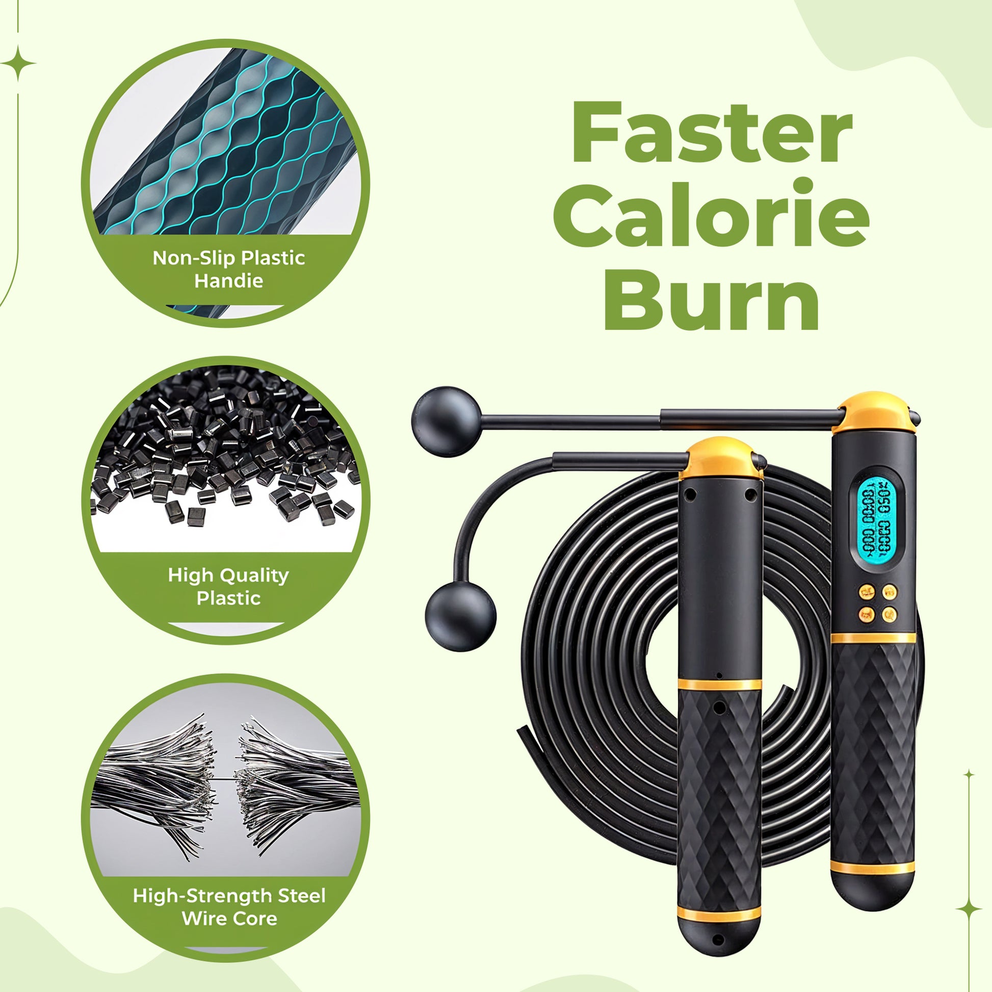 Digital Jumping Rope Self Counting Workout Skipping Rope – Pain