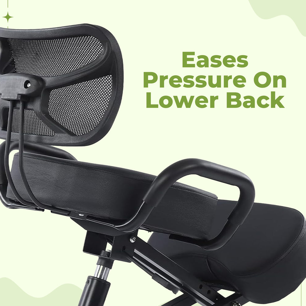 Back Support Stool Kneeling Office Chair With Back Support - Stool With Smooth Casters ...