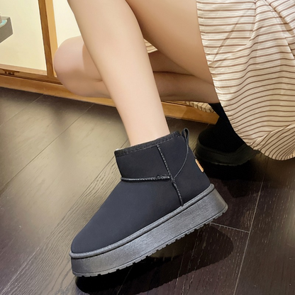 Warm Plush Ankle Boots with Thick Sole for comfortable Winter Adventures