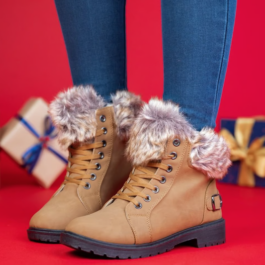 Women's Faux Fur Winter Boots - Keeps feet warm with faux fur lining