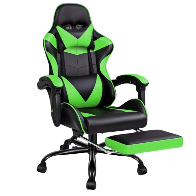 Gaming Chair with Lumbar Massager & Foot rest for sitting longer hours