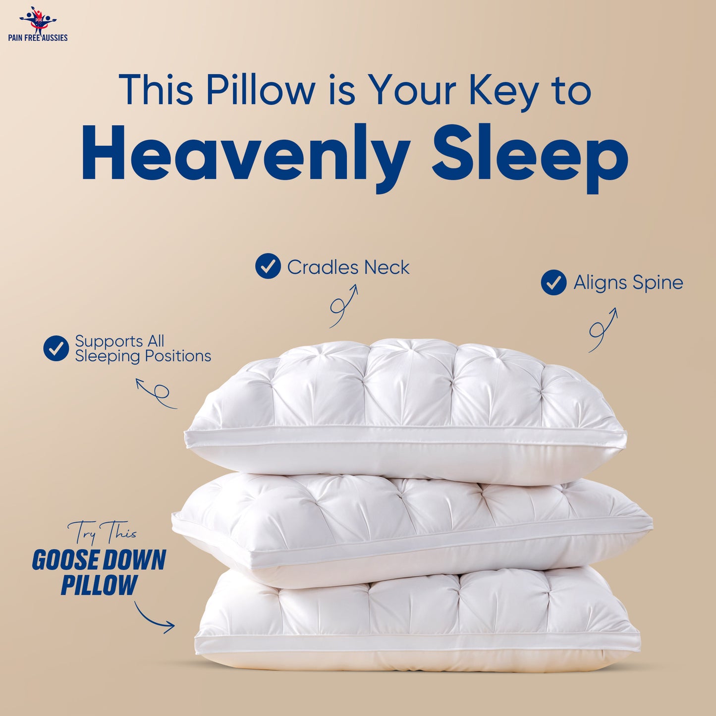 Goose Down Pillow – Luxurious All Night Comfort Comfort