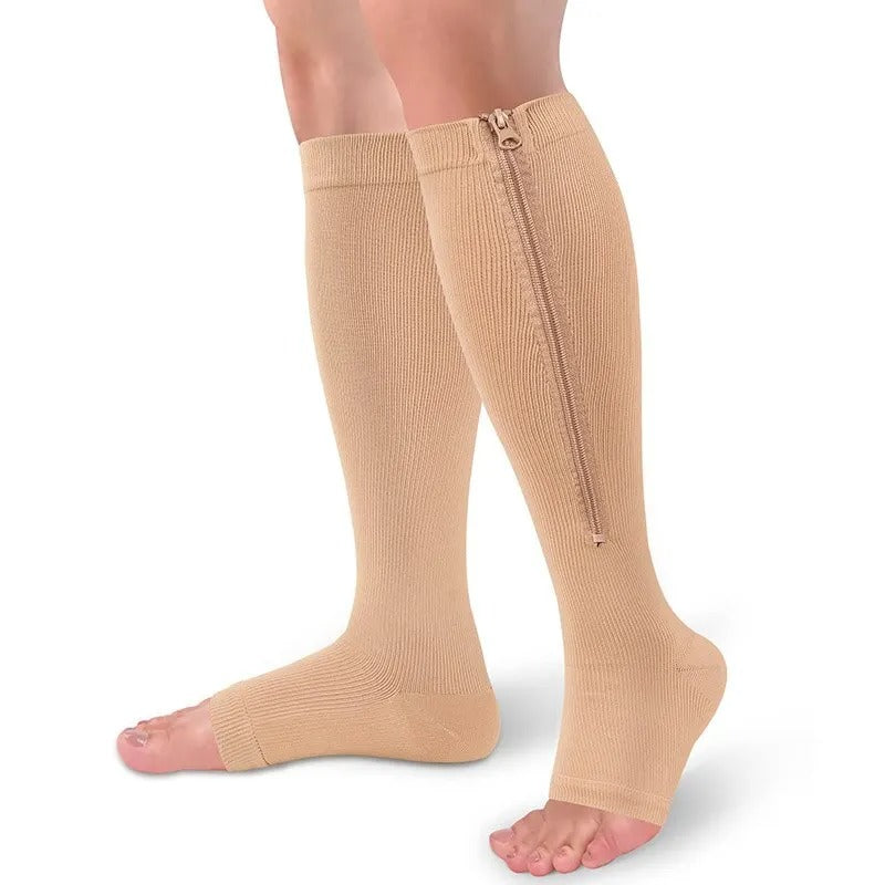 Feet Relief Compression Zip Socks for Nurses, Joggers & Runners