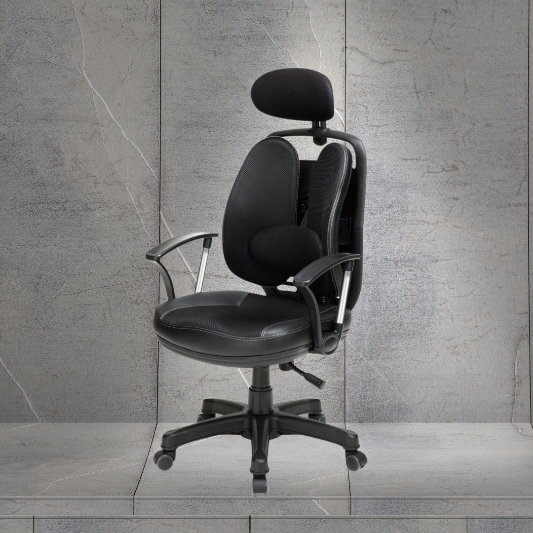 Padded Back Office Chair - Fabric leather with breathing holes