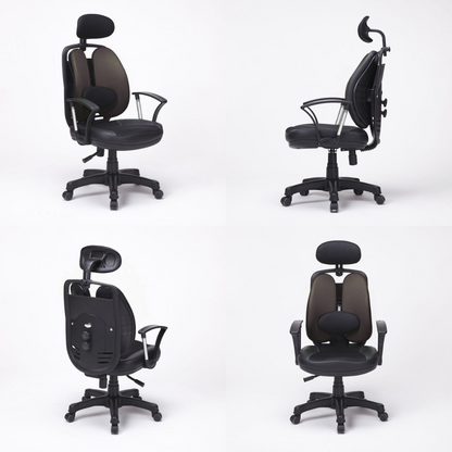 Padded Back Office Chair - Fabric leather with breathing holes