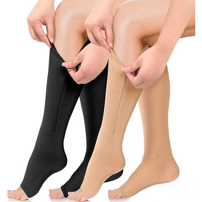 Feet Relief Compression Zip Socks for Nurses, Joggers & Runners