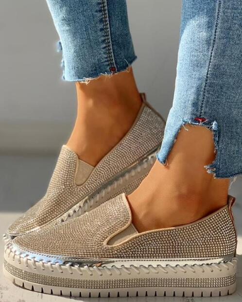 Women's Rhinestone Glitter slip-on Shoes