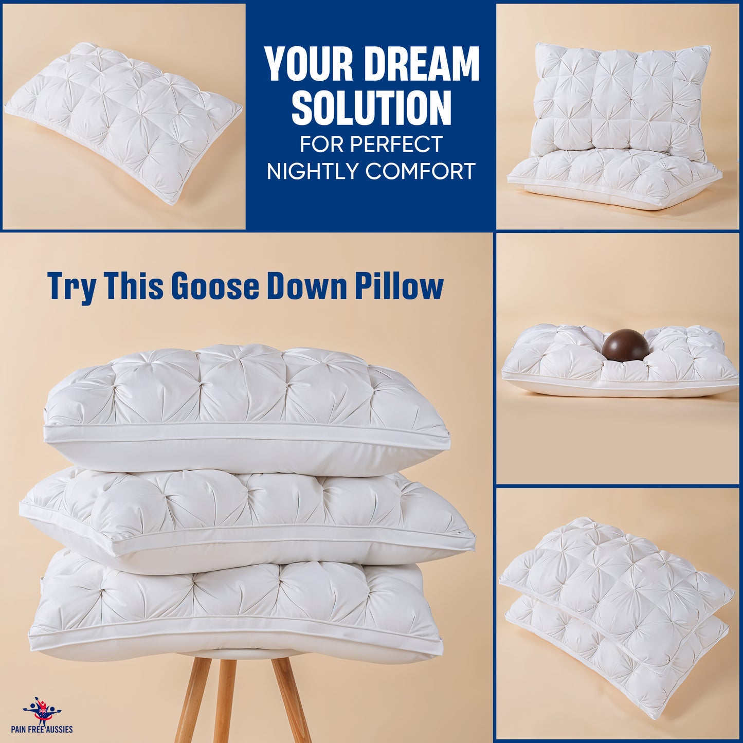 Goose Down Pillow – Luxurious All Night Comfort Comfort