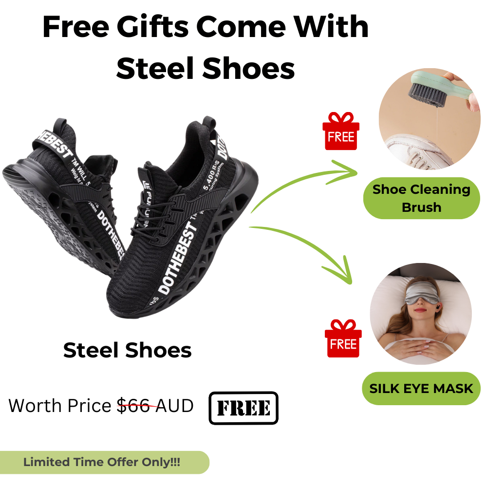 Ultra Lightweight Safety Shoes Breathable Steel Toe Non Slip Work Shoes Pain Free Aussies