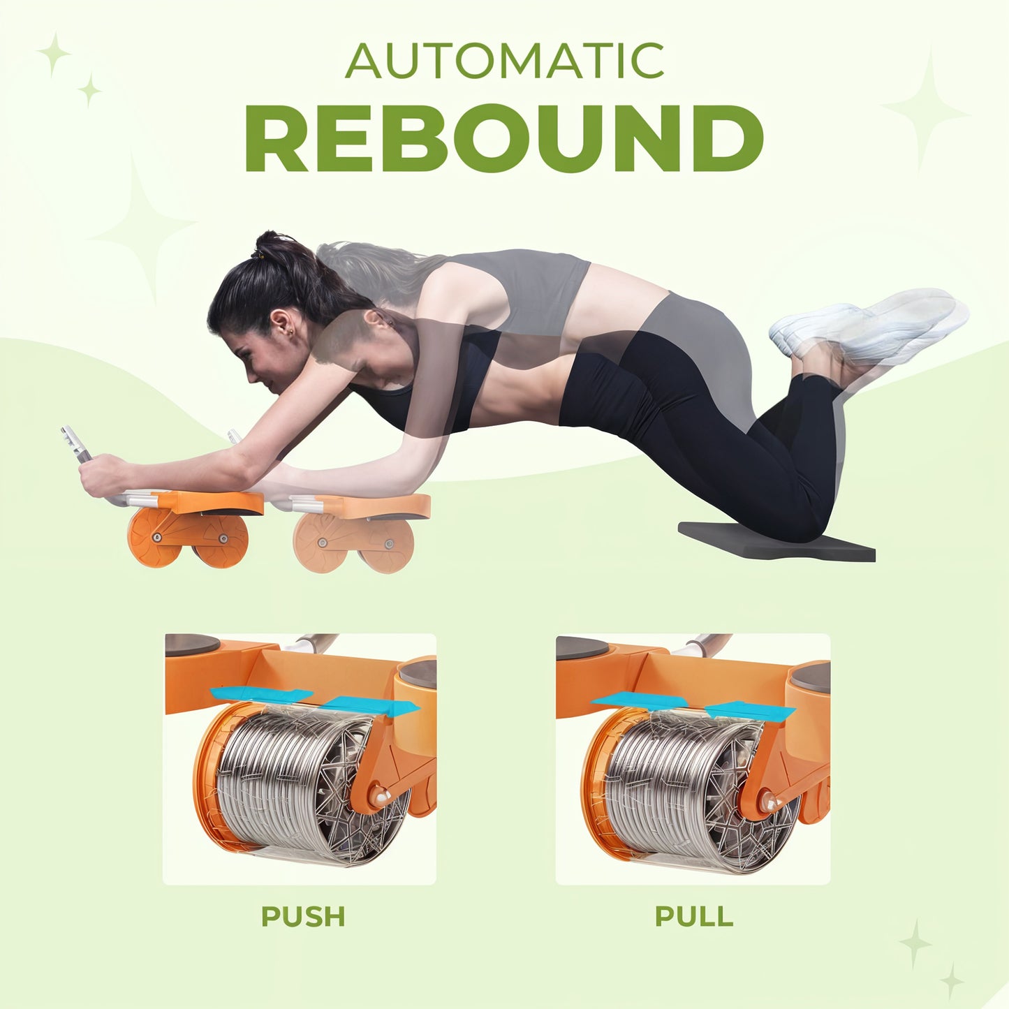 Abs Exercise Roller with Better Support & Timer