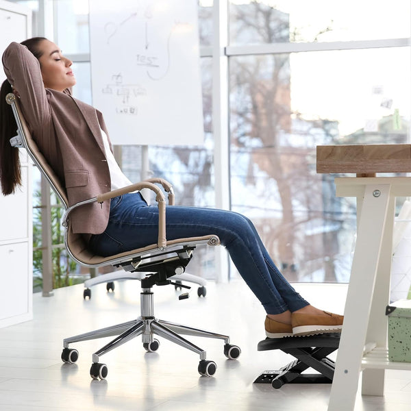 Adjustable Under Desk Foot Rest with Acupressure Surface for optimal comfort
