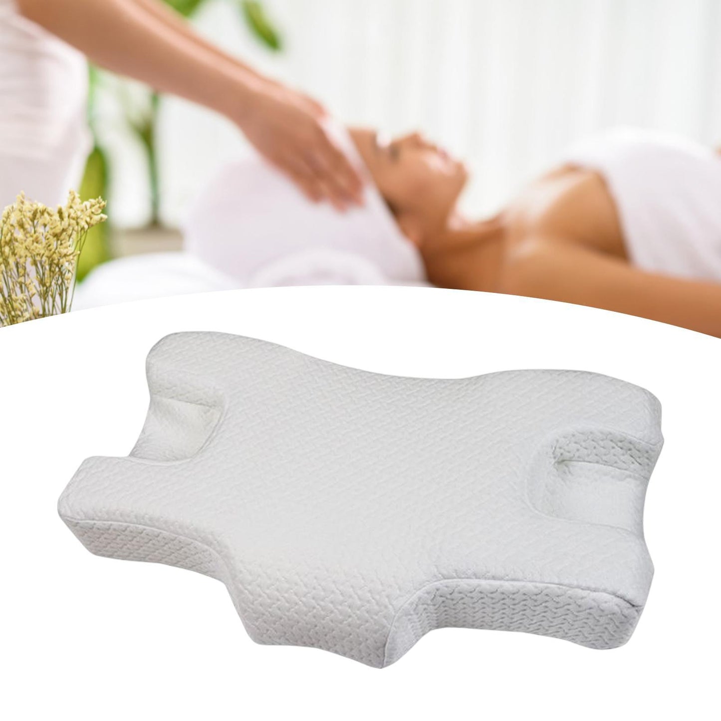 2 in 1 Anti-Wrinkle & Neck Relaxing Pillow with Silk Pillowcase