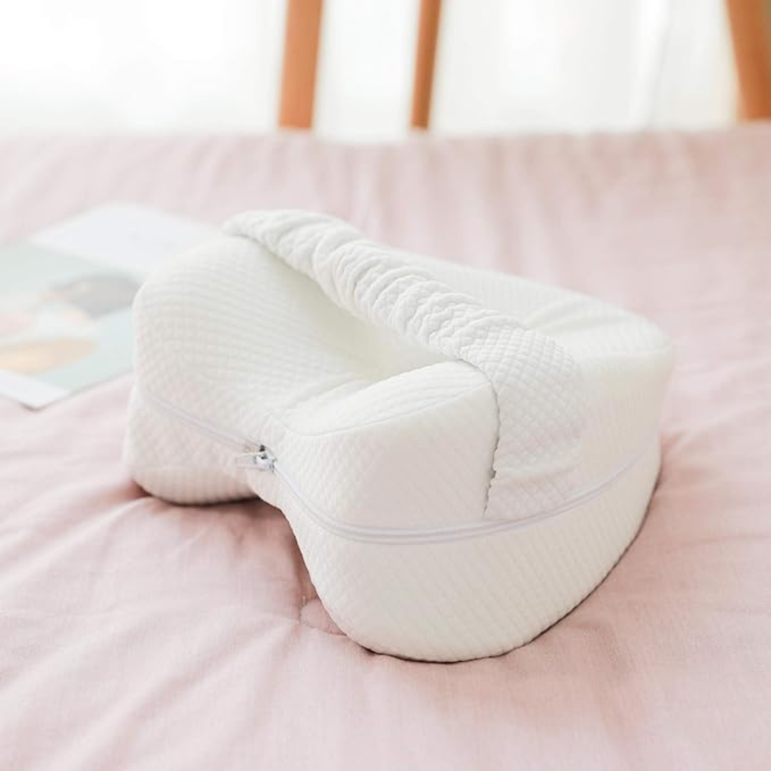 Knee Pillow Memory Foam - MEMORY FOAM - FOR BACK DISCOMFORT, SIDE SLEEPERS & PREGNANCY