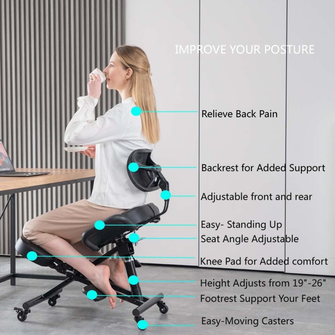 Kneeling Office Chair Helps promote healthy upright sitting posture Pain Free Aussies