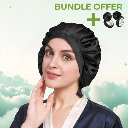 Sleep Upgrade Bundle - Silk Bonnet + Snoring Noise Cancellation Plugs