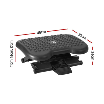 Adjustable Under Desk Foot Rest with Acupressure Surface for optimal comfort