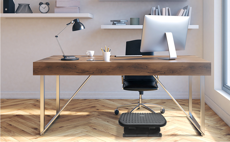 Adjustable Under Desk Foot Rest with Acupressure Surface for optimal comfort