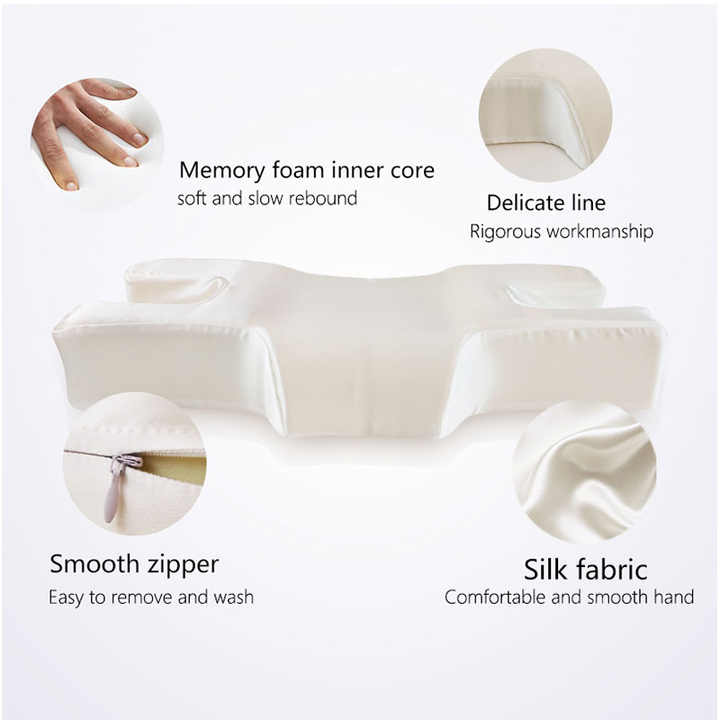2 in 1 Anti-Wrinkle & Neck Relaxing Pillow with Silk Pillowcase