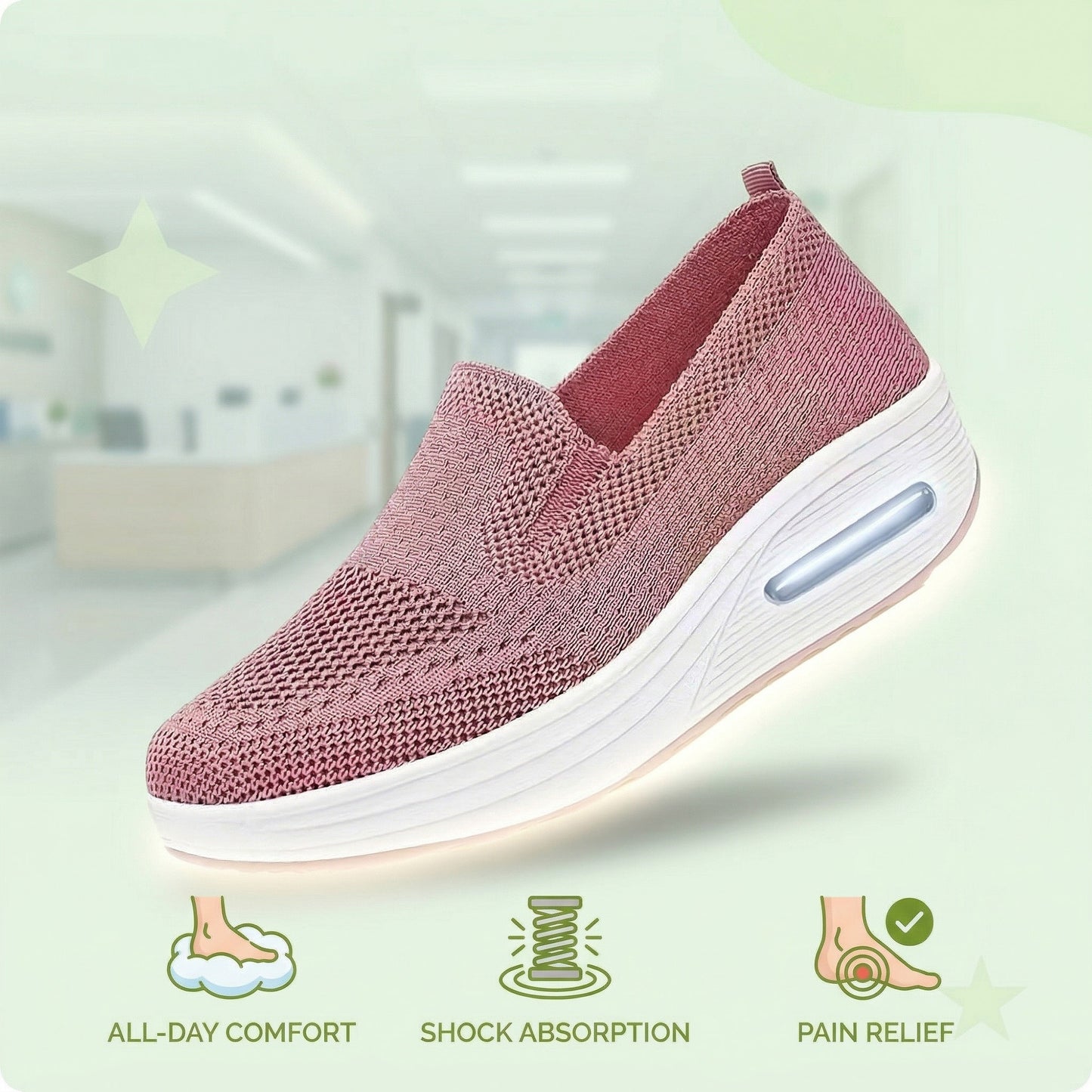 Everyday Comfort Shoes - Breathable Women Walking Shoes Slip on