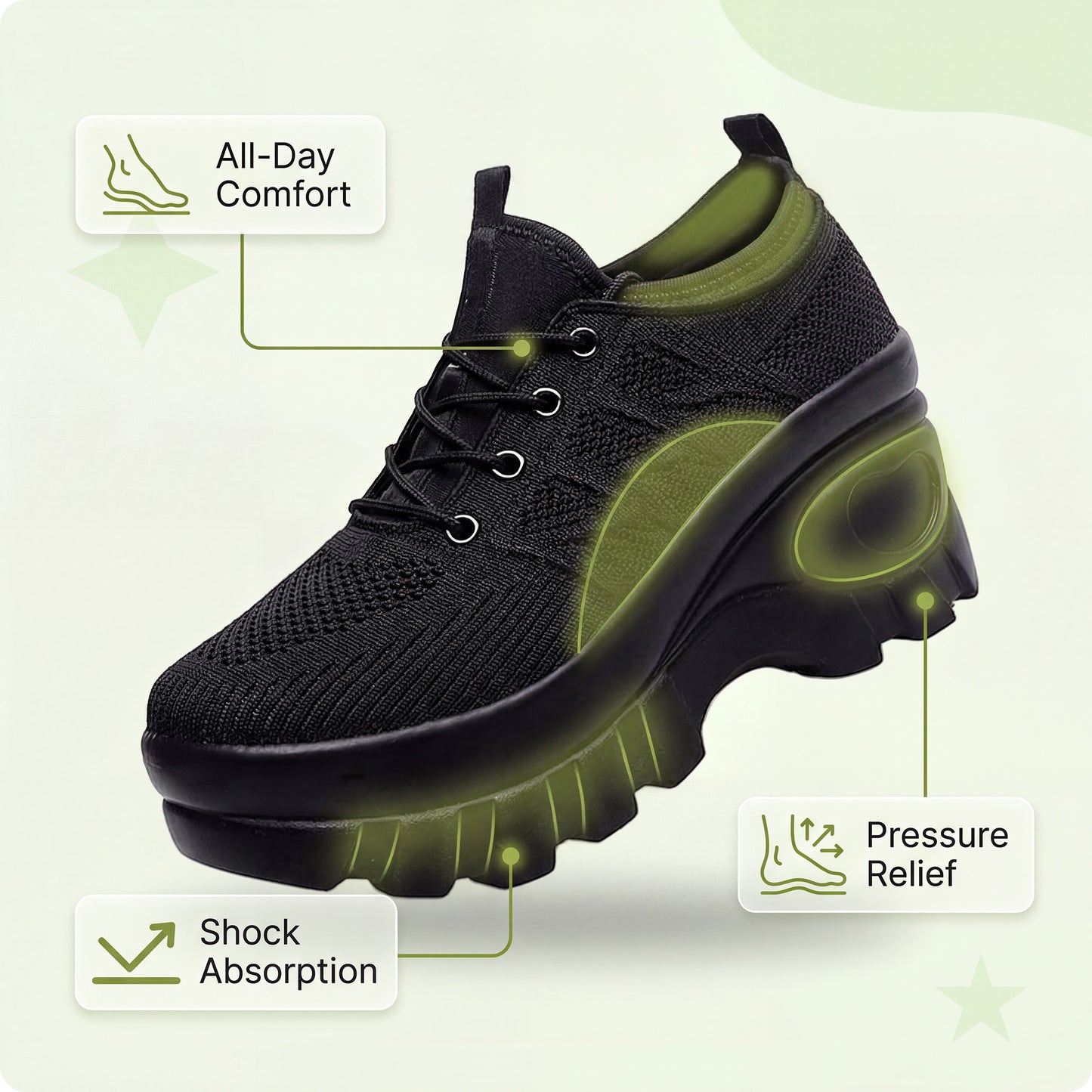 Nurse Comfort Shoes - Platform with Arch Support