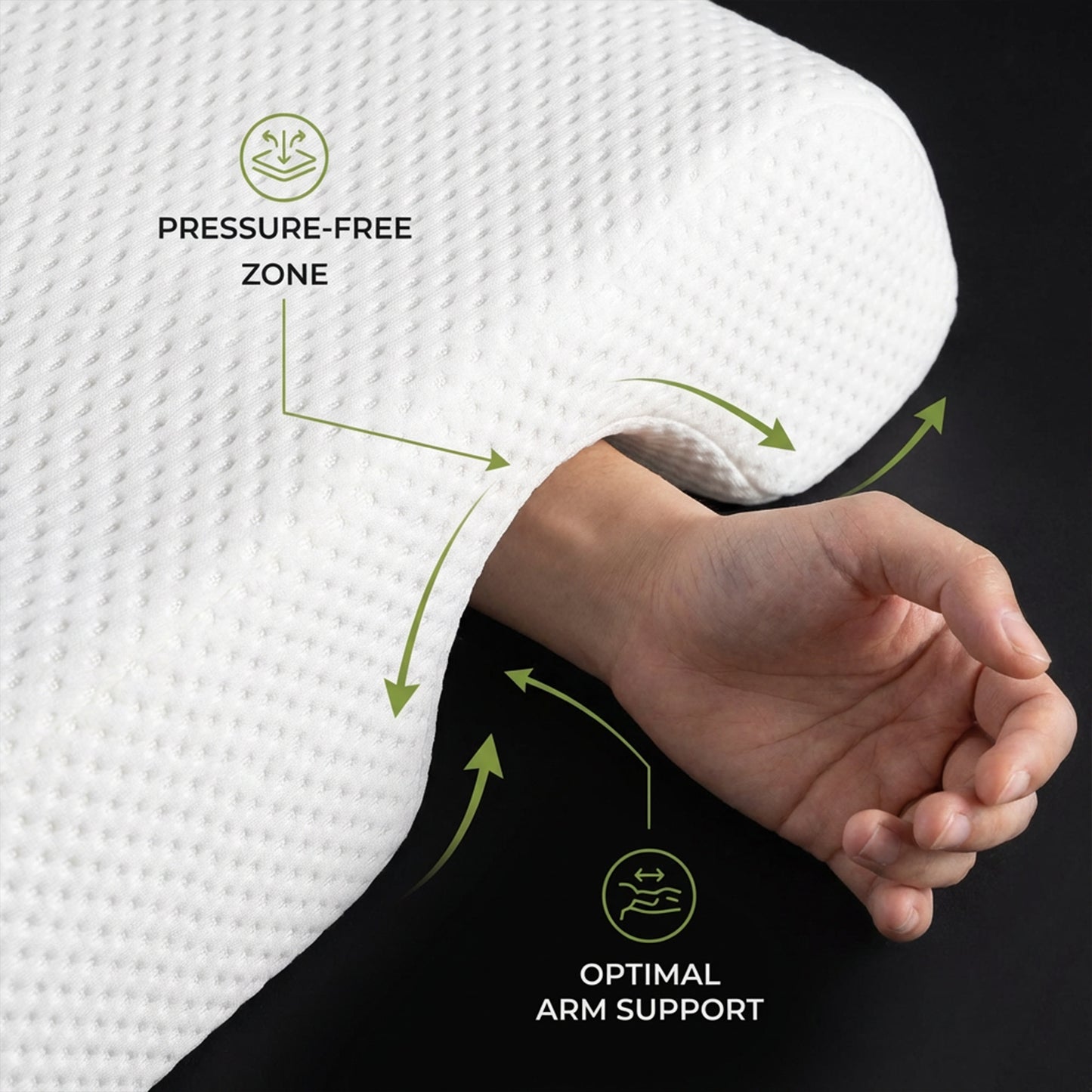 Shoulder Relief Pillow - Flexible arm positions for personalised comfort