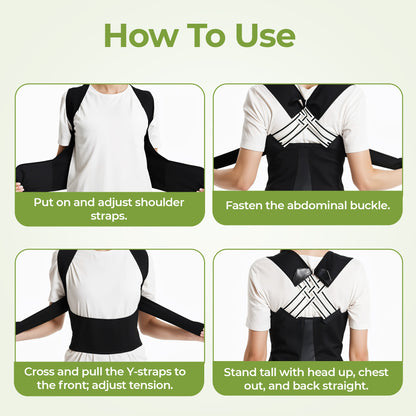 Adjustable Back Support Wearable Belt with FREE Massage Roller