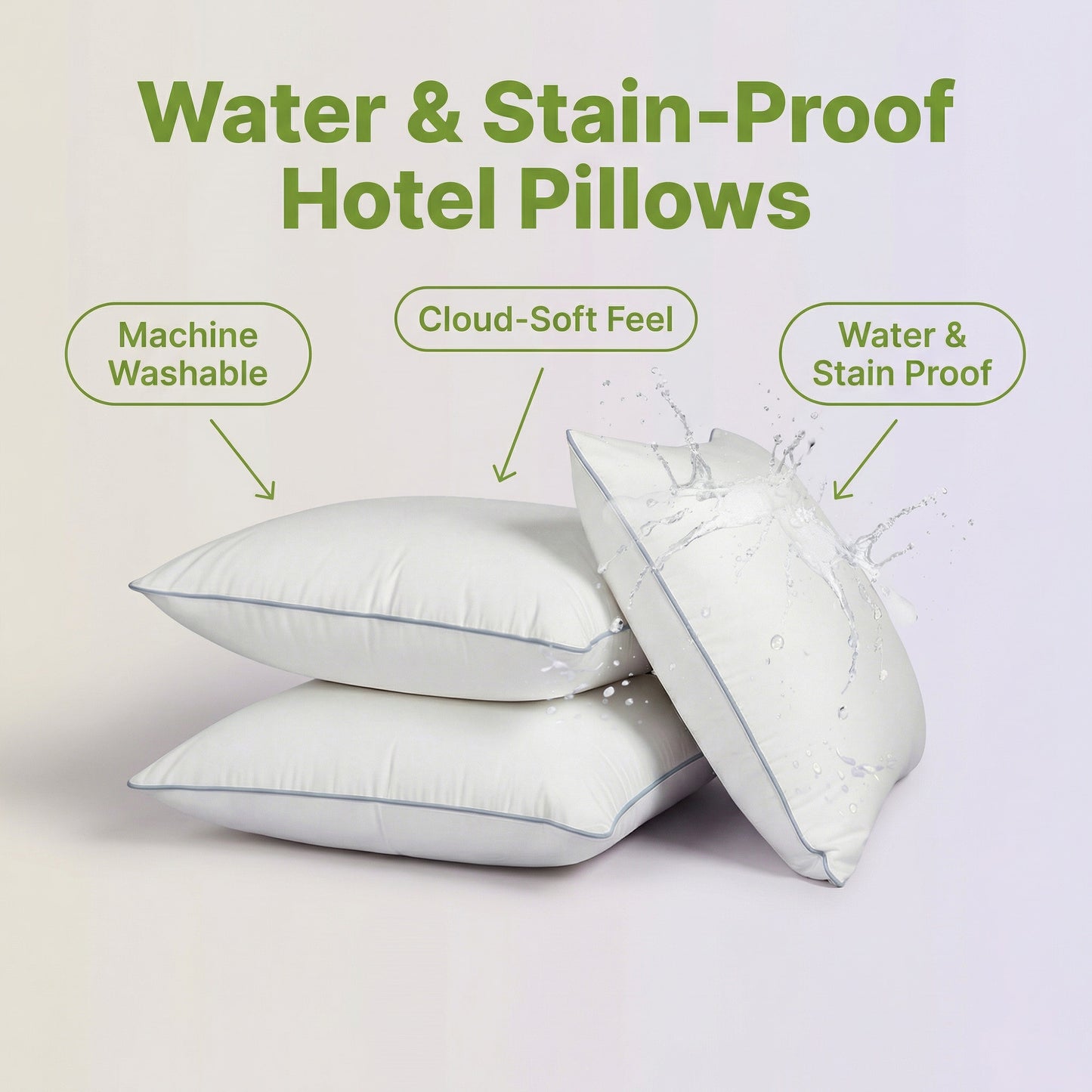 Luxury Hotel Pillow -  Waterproof & Stain-Resistant
