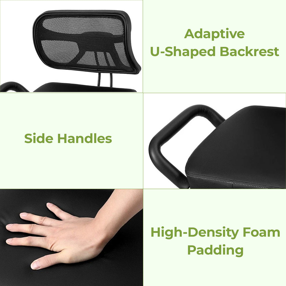 Back Support Stool Kneeling Office Chair With Back Support - Stool With Smooth Casters ...