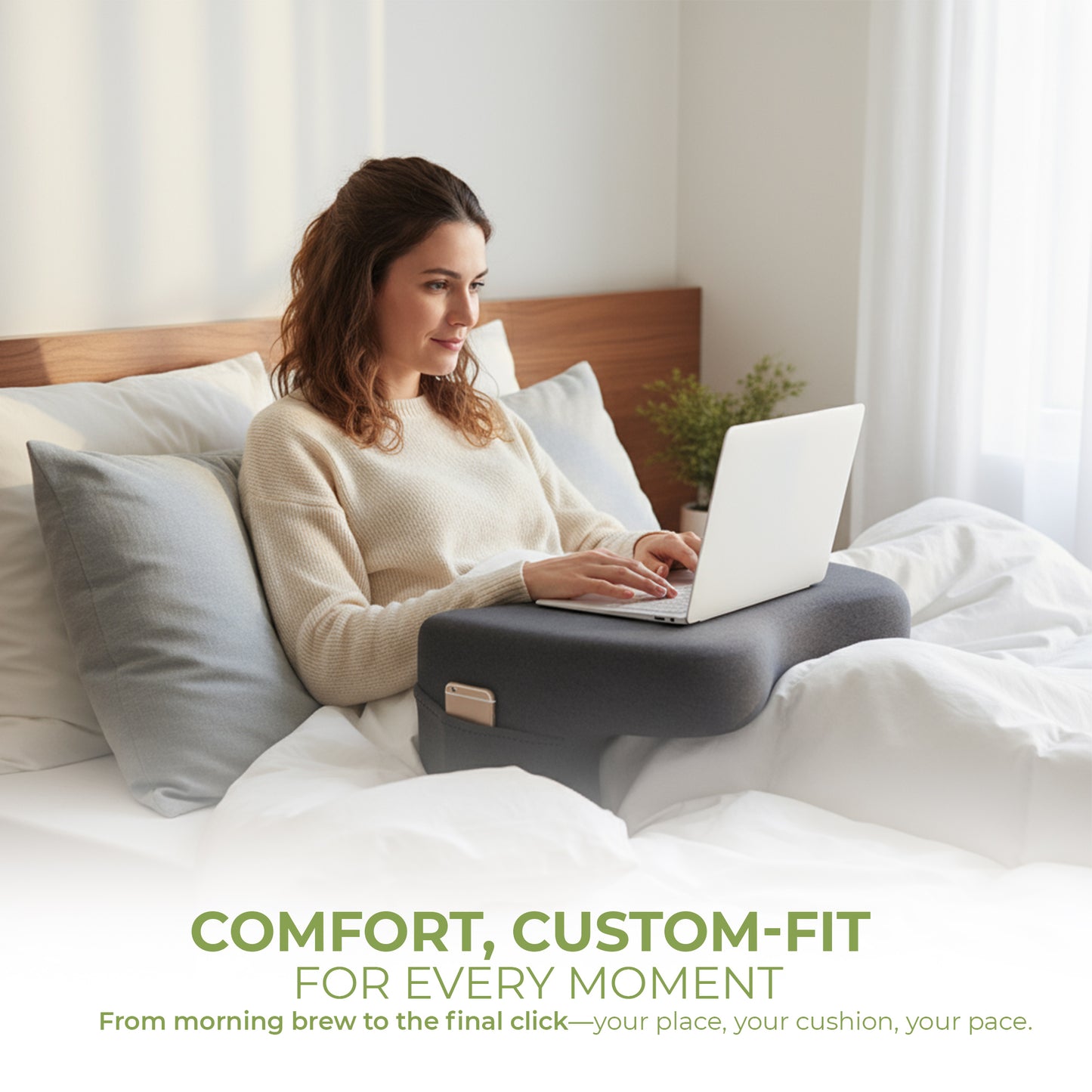 Reading & Lap Desk Pillow – Comfortable Backrest for Work, Gaming & Crafts