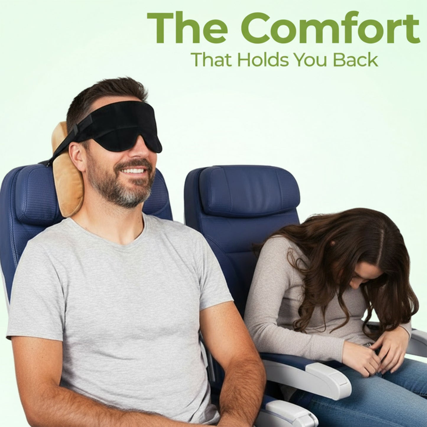 Easy Hold Travel Pillow – Neck Support with Sleeping Mask for Flights