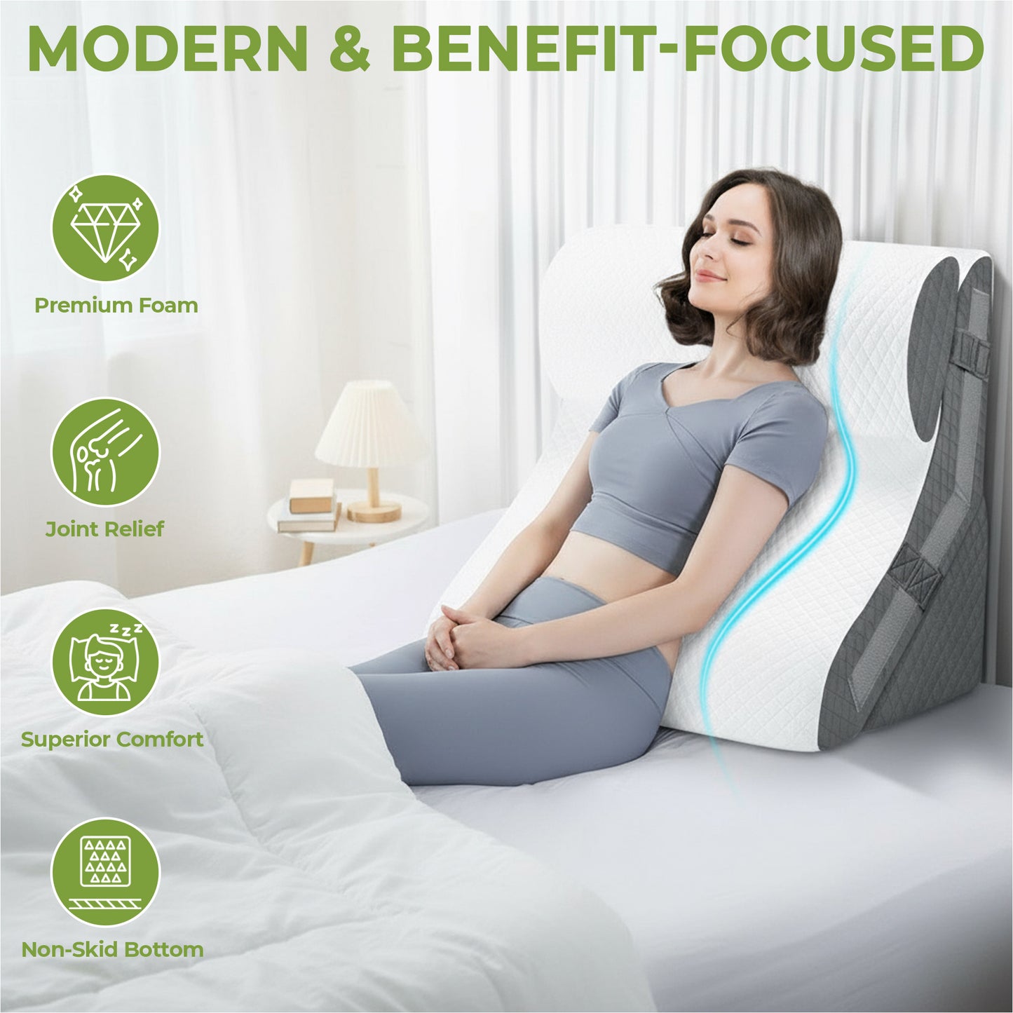 Cooling Wedge Pillow – Breathable Design & Relaxed Positioning