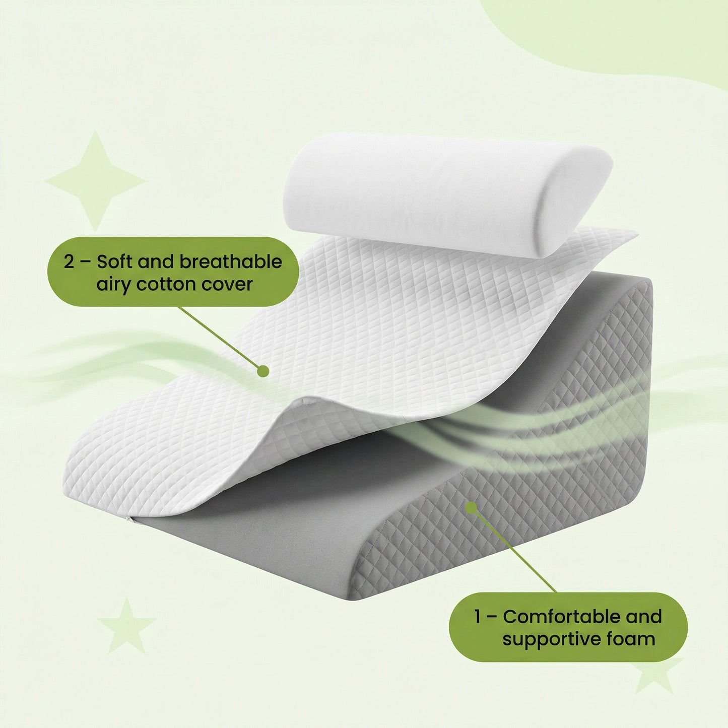 Cooling Wedge Pillow – Breathable Design & Relaxed Positioning