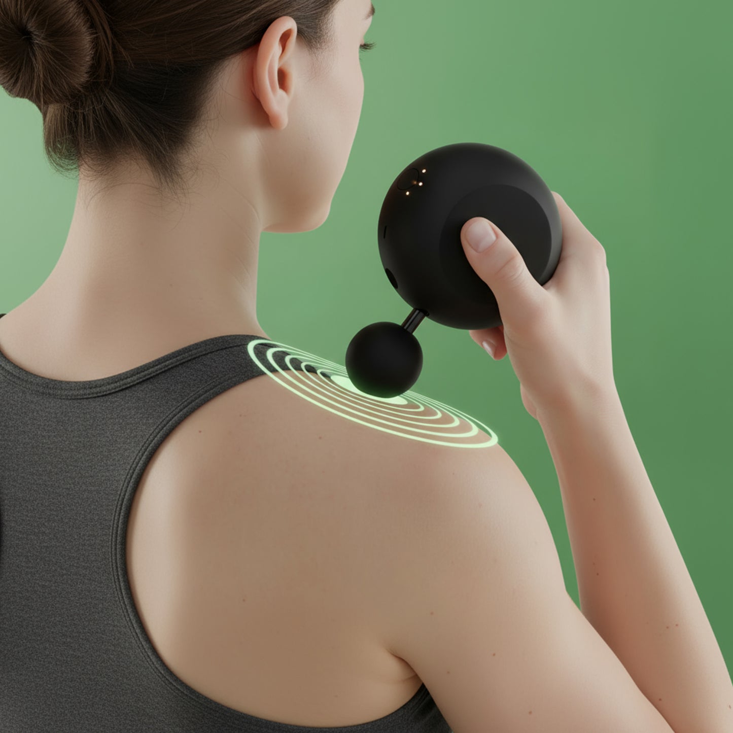 Portable Deep Tissue Massage Gun – Mini Quiet Percussion Massager with 4 Heads