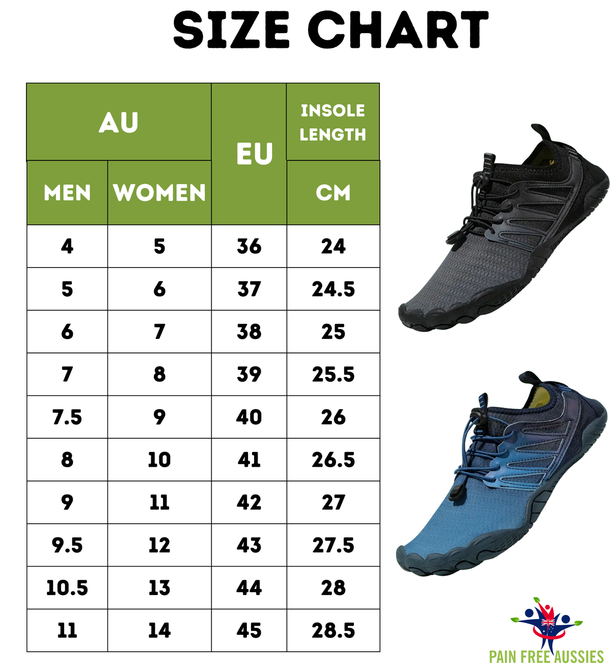 Lightweight Barefoot Shoes - Ultra-thin soles for natural feel Size Guide