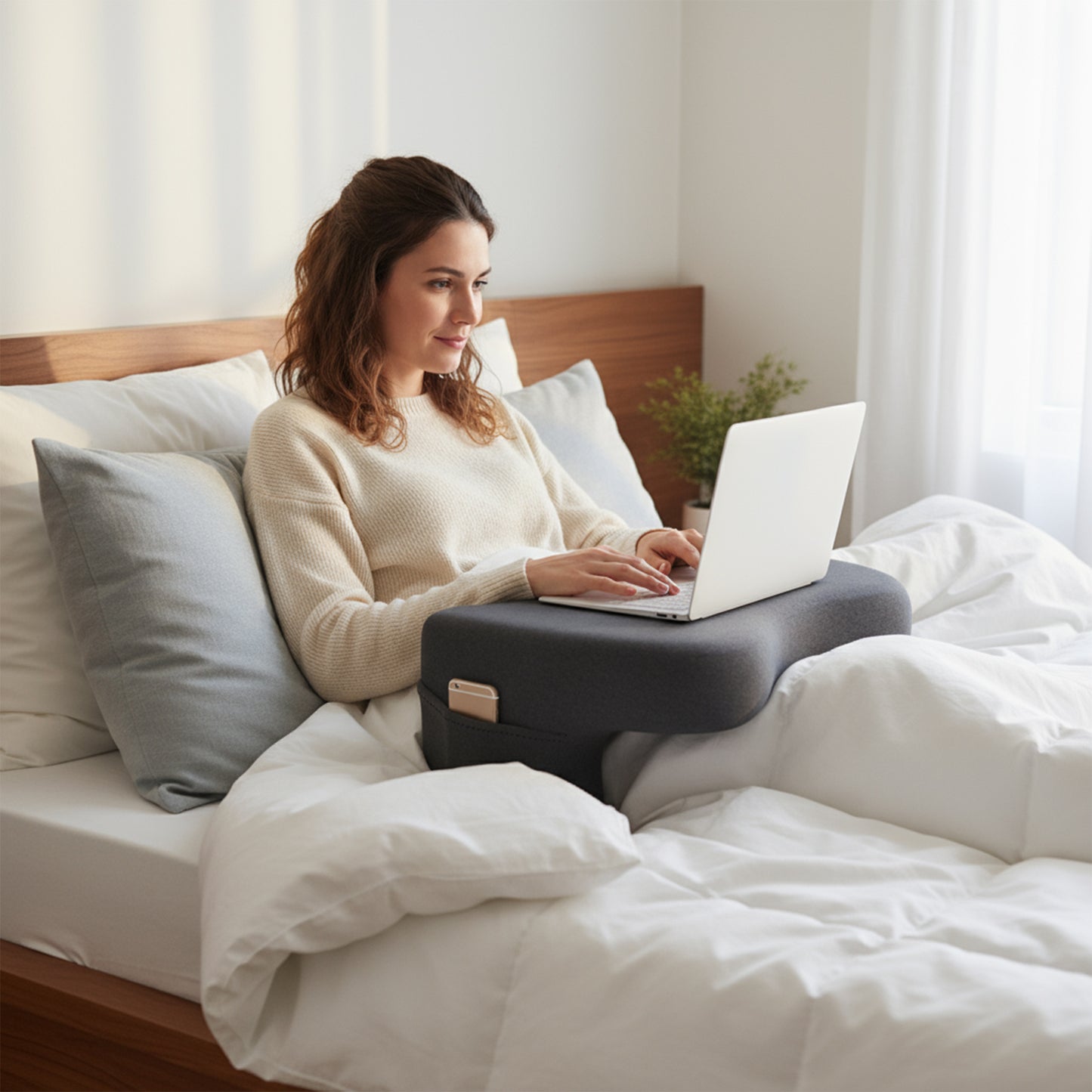 Reading & Lap Desk Pillow – Comfortable Backrest for Work, Gaming & Crafts