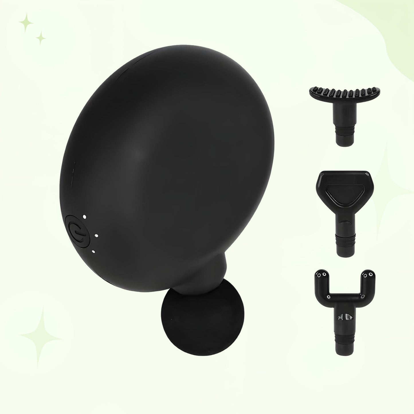 Portable Deep Tissue Massage Gun – Mini Quiet Percussion Massager with 4 Heads