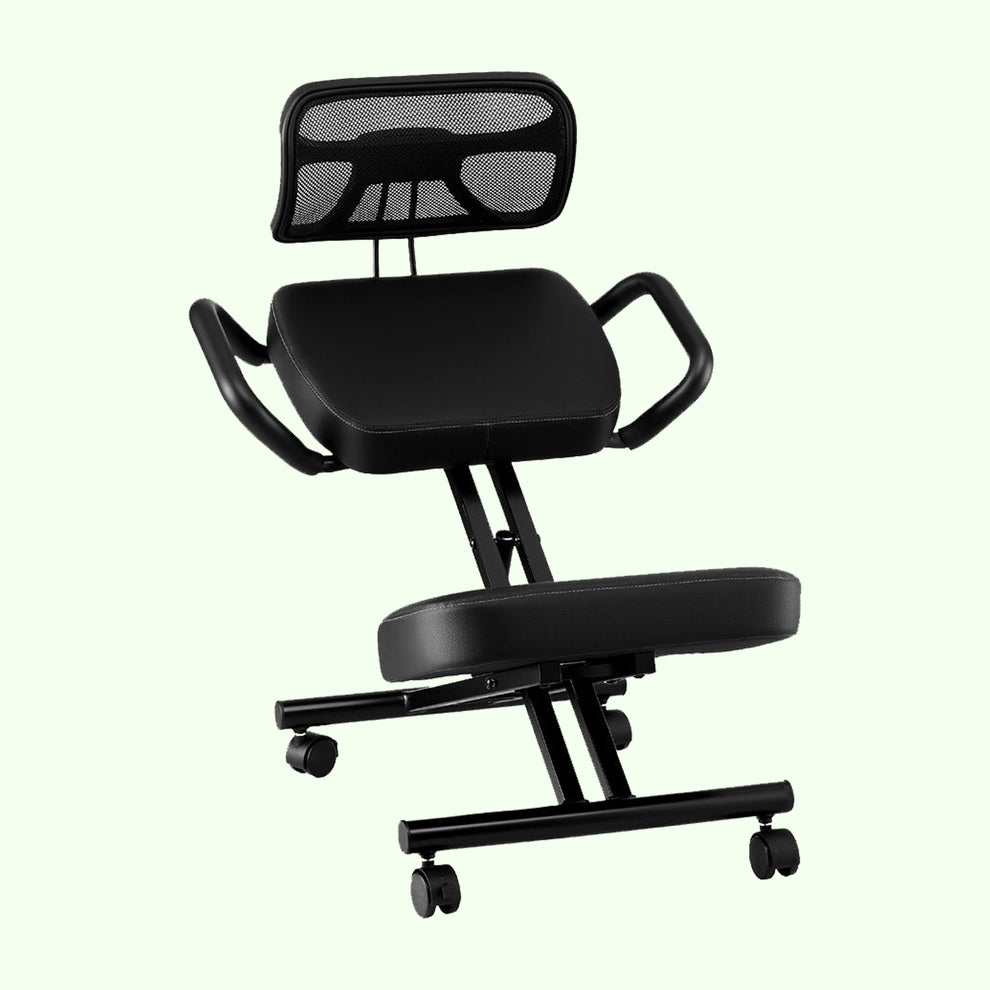 Kneeling Office Chair With Back Support - Stool With Smooth Casters ...