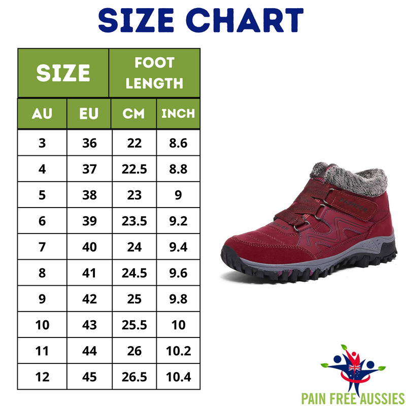 Women Winter Ortho Shoes with Warm Fur Lined & Anti-Slip Soles for Outdoor Walking and Trekking