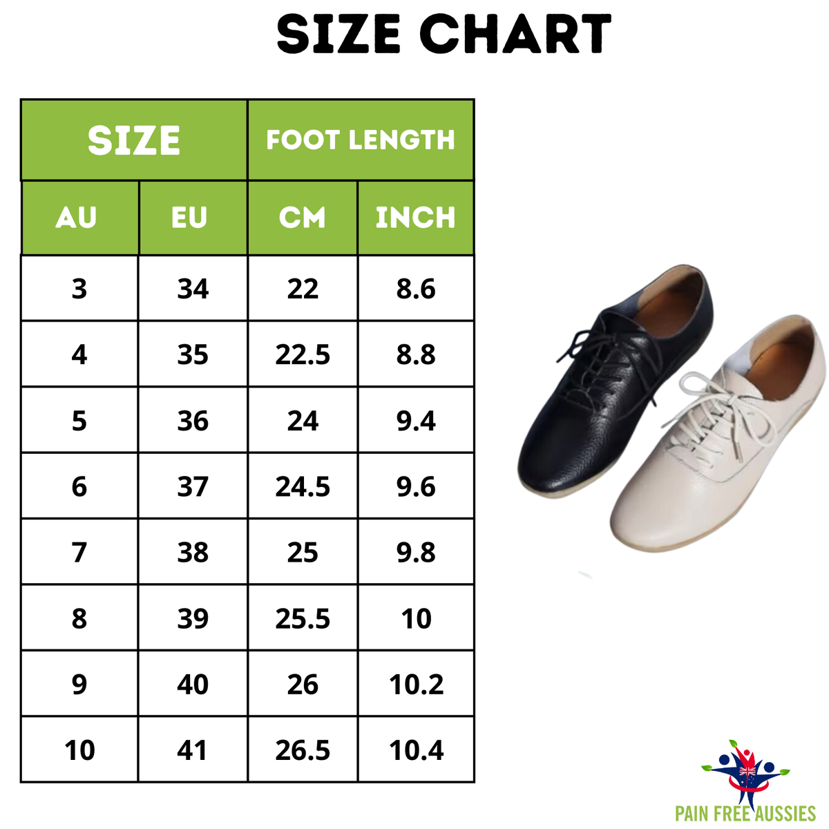 Women's Casual Flat Shoes – Effortless Style, Ultimate Foot Support. Size Guide