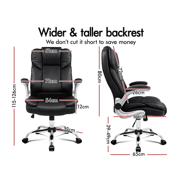 Retractable Leather Office Chair - Easy Mobility With 360° Swivel ...