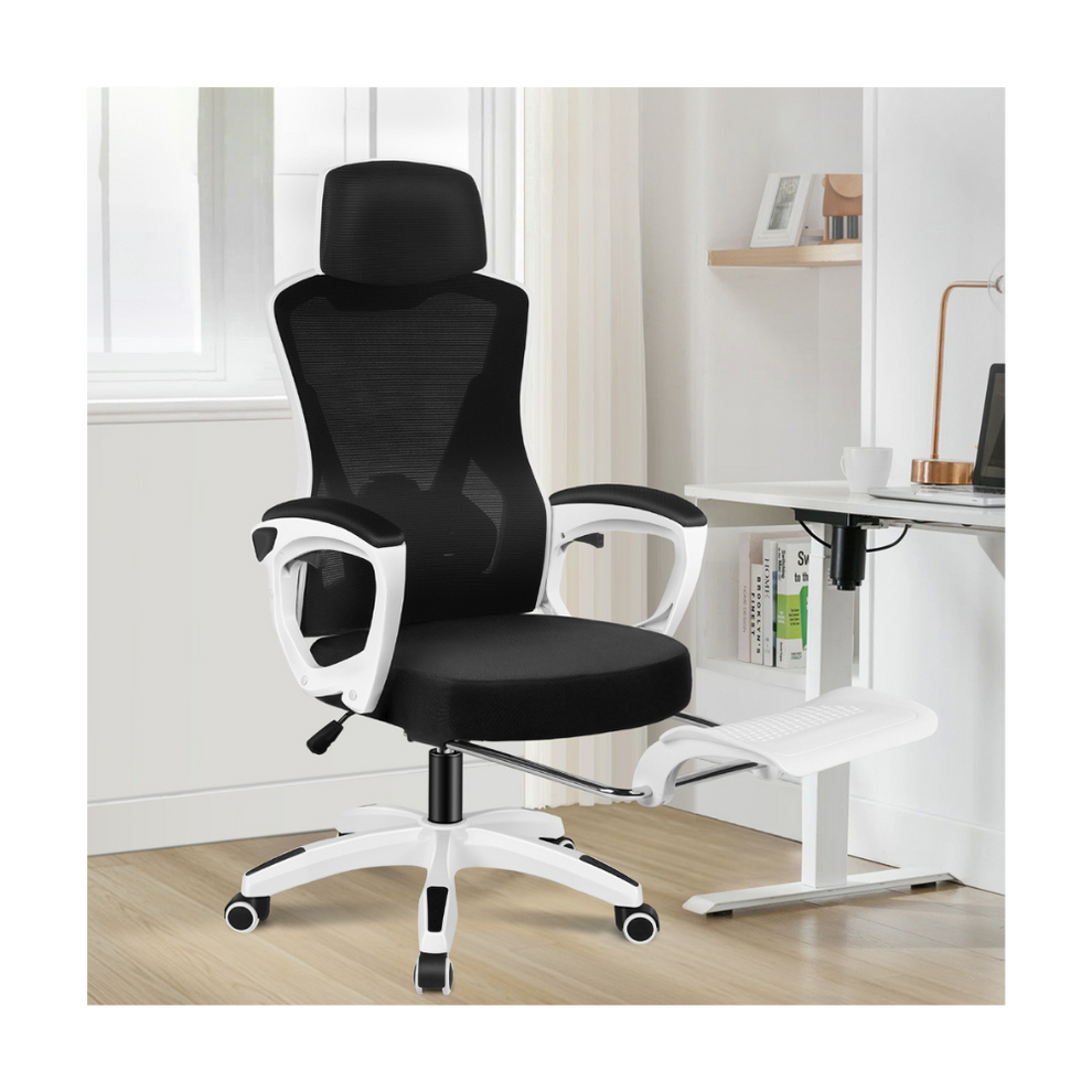 While Chair Mesh Office Chair With Head Support | For Optimal Comfort While Working ...