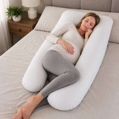 Pregnancy Pillow for Breastfeeding, Sleeping & Support for Back, Hips, Legs, Belly