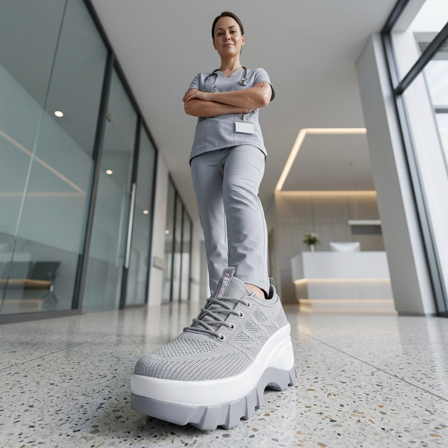 Nurse Comfort Shoes - Platform with  3-inch Height Boost