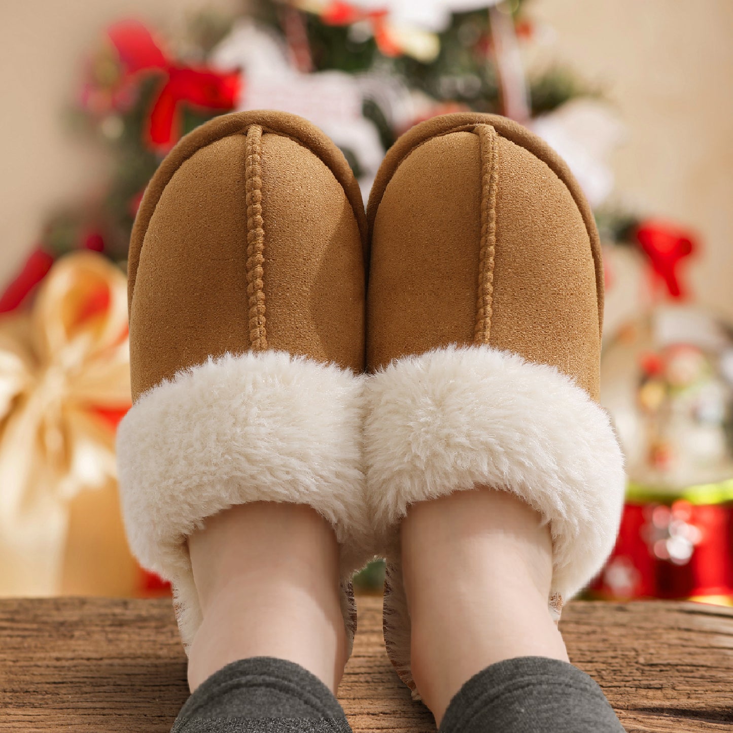 Comfy Wool Slippers - Suede upper adds style and durability